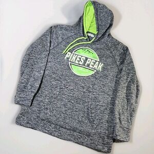 Coconut Creek Hoodie Mens XL Gray Neon Green Pikes Peak Colorado Raglan Pullover